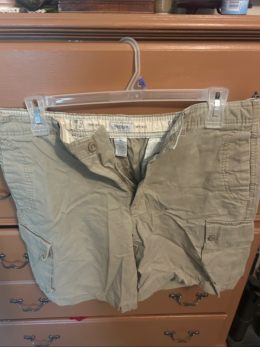 Van Heusen Men's Tan Cargo Shorts - Utility Pockets